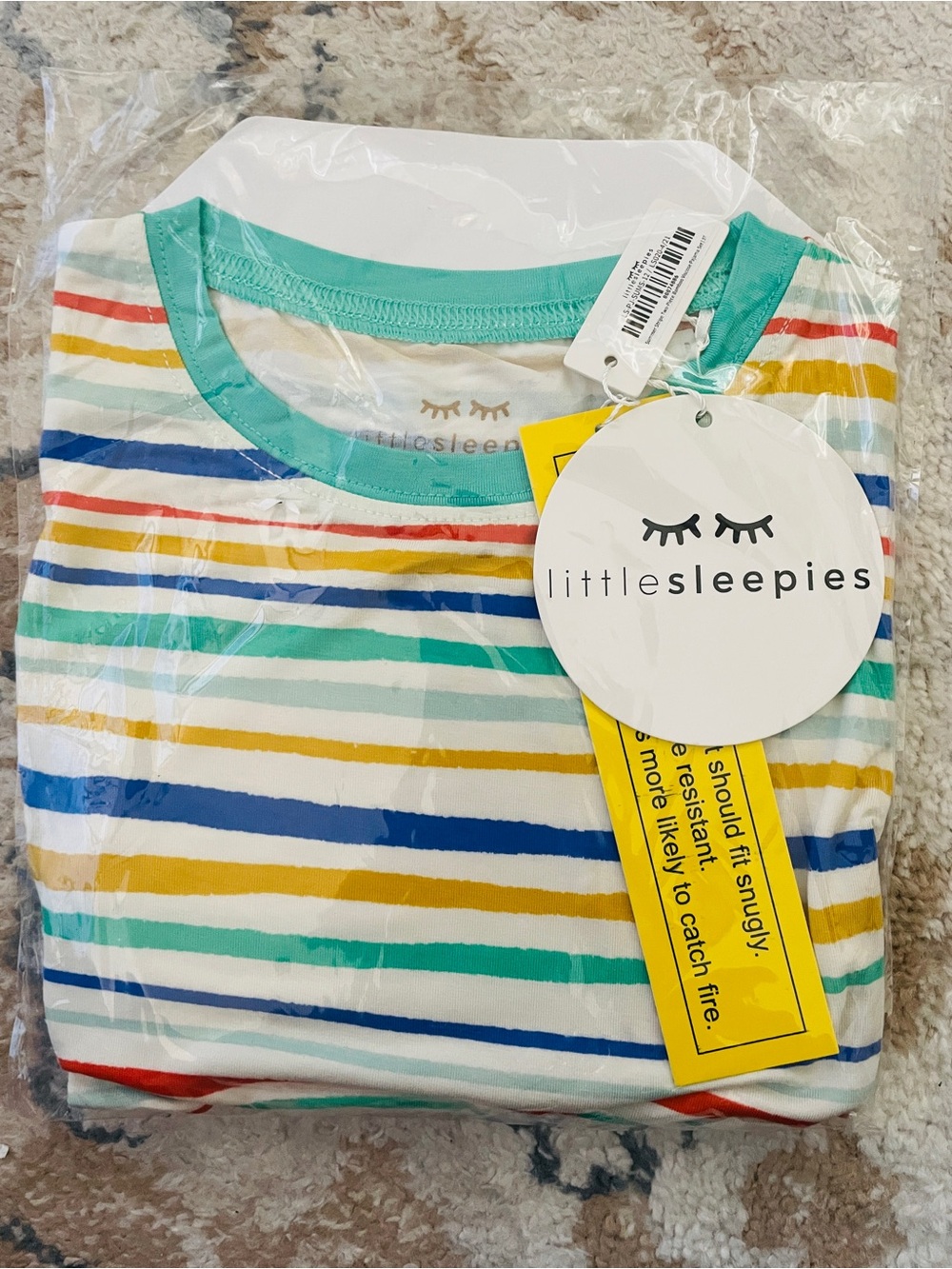 Little Sleepies Summer Stripe Two-Piece bamboo Viscose Pajama Set 3TNWT